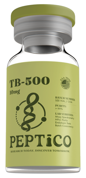 TB-500 10mg peptide vial - transparent