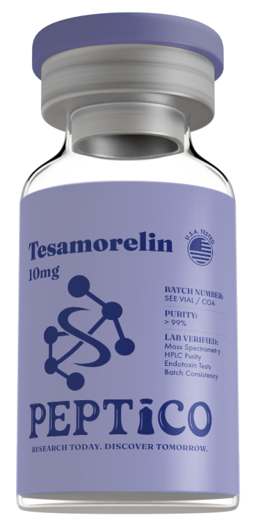 Tesamorelin 10mg peptide vial - transparent